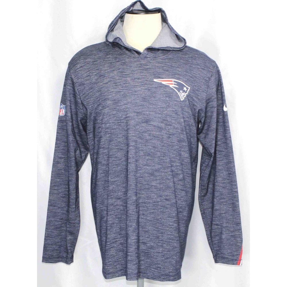 Nike On Field New England Partriots NFL Football L/S Hooded Shirt 620413 Mens Lg